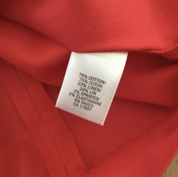 🆕 Banana Republic Red Skirt with Waist Sash (Cotton- Linen- Spandex Blend) NWT - Picture 6 of 7